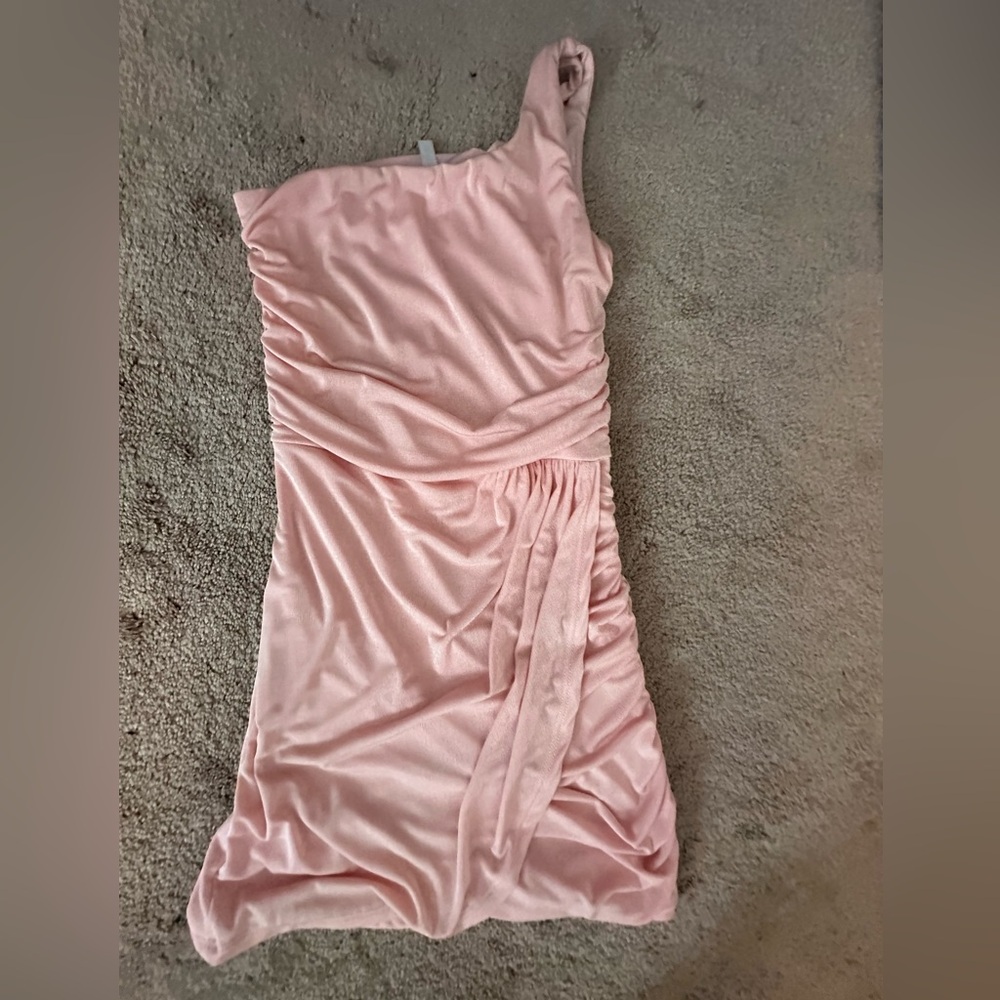 Light pink Lucy in the sky one shoulder dress